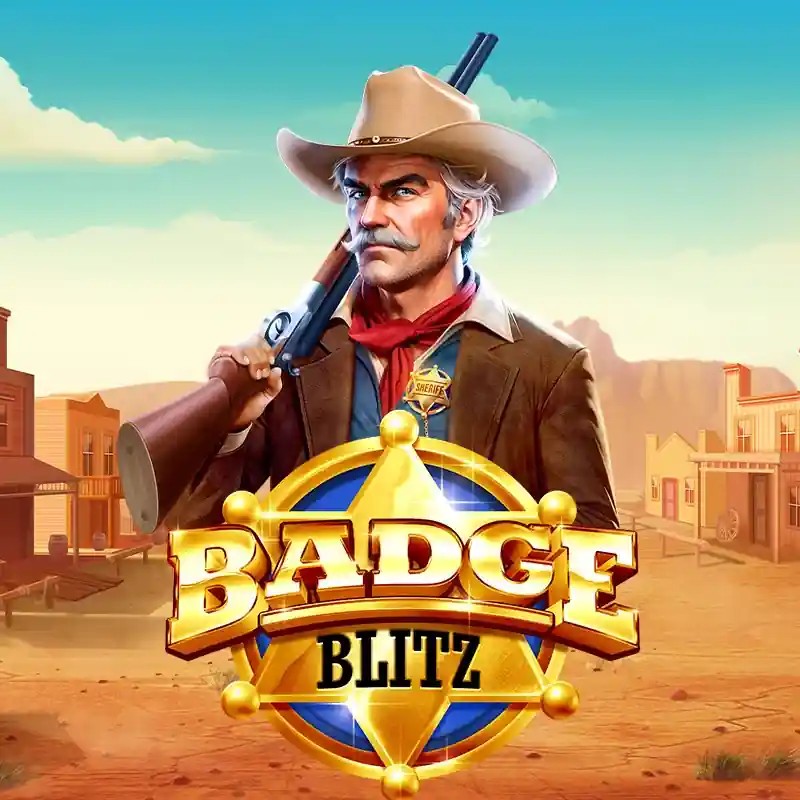 Badge Blitz slot logo by Pragmatic Play at Instant Casino